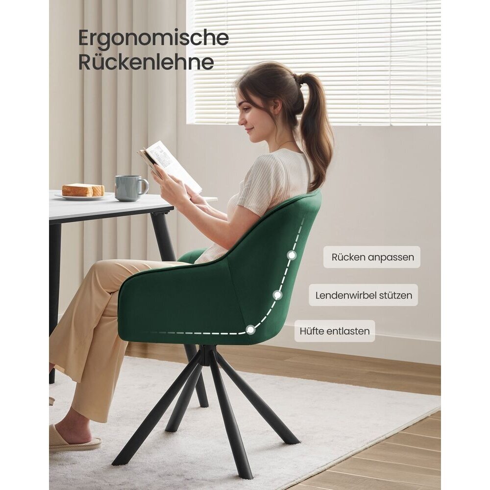 360° besisukanti aksominė valgomojo kėdė 5 360° besisukanti aksominė valgomojo kėdė 5