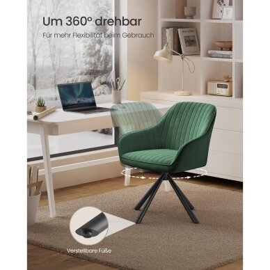 360° besisukanti aksominė valgomojo kėdė 3 360° besisukanti aksominė valgomojo kėdė 3