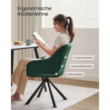 360° besisukanti aksominė valgomojo kėdė 5 360° besisukanti aksominė valgomojo kėdė 5