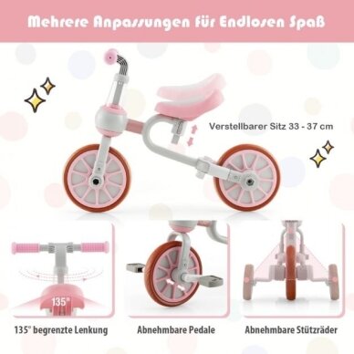 4 in 1 vaikiškas triratukas su rankena 7