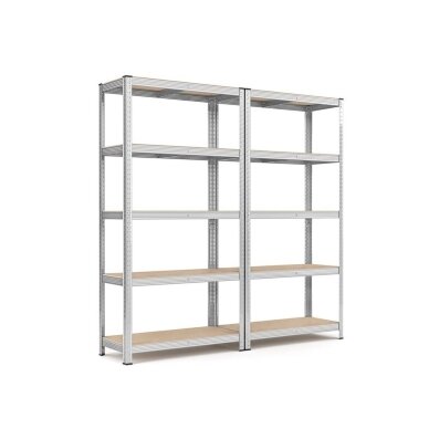 5 pakopų sandėliavimo lentynų rinkinys, 2 vnt, 150 x 75 x 30 cm 5 pakopų sandėliavimo lentynų rinkinys, 2 vnt, 150 x 75 x 30 cm