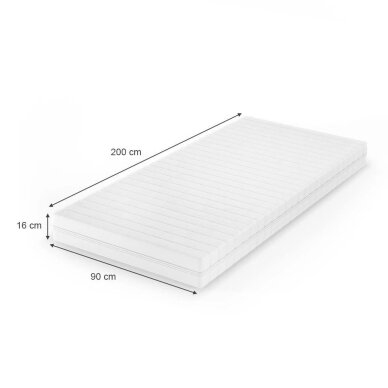 7 zonų šalto putplasčio čiužinys CALMA COMFORT, 16 x 90 x 200 cm 6 7 zonų šalto putplasčio čiužinys CALMA COMFORT, 16 x 90 x 200 cm 6