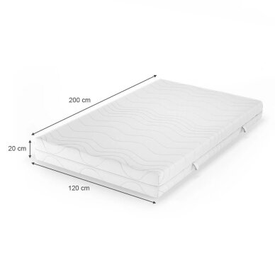 7 zonų šalto putplasčio čiužinys CALMA COMFORT PLUS, 20 x 120 x 200 cm 6 7 zonų šalto putplasčio čiužinys CALMA COMFORT PLUS, 20 x 120 x 200 cm 6