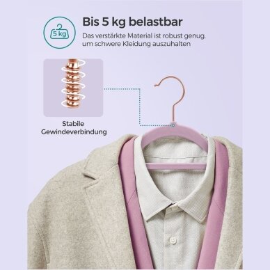 Aksominės violetinės drabužių pakabos, 50 vnt 4 Aksominės violetinės drabužių pakabos, 50 vnt 4