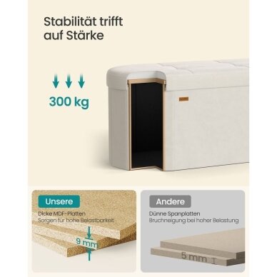 Aksominis sulankstomas pufas - daiktadėžė 5