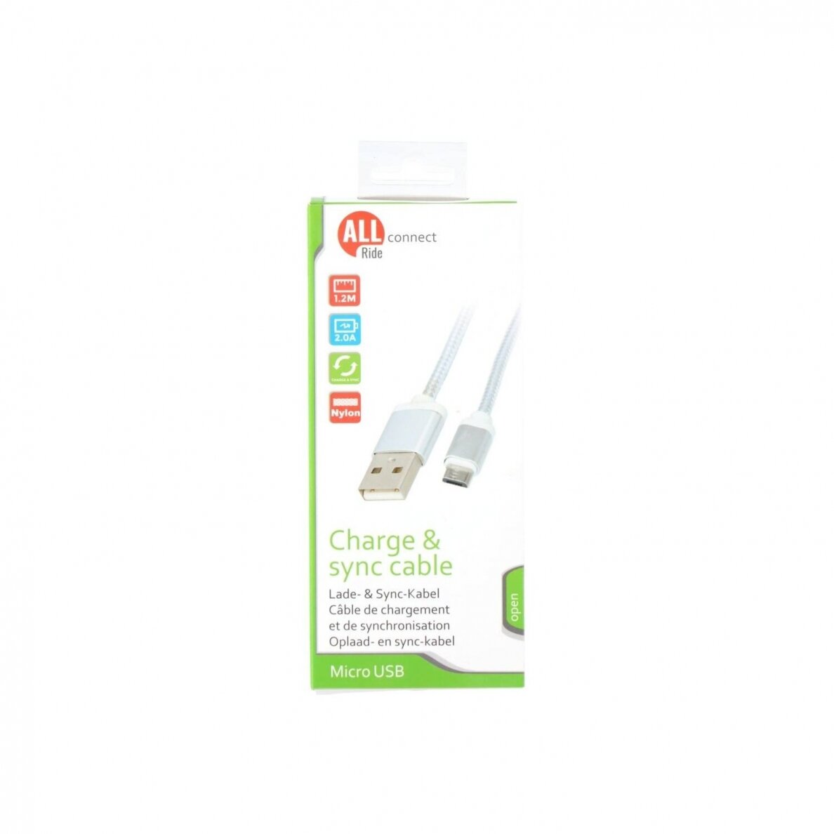 ALL RIDE CONNECT USB A - Micro USB įkrovimo ir duomenų perdavimo laidas, 1,2 m ALL RIDE CONNECT USB A - Micro USB įkrovimo ir duomenų perdavimo laidas, 1,2 m