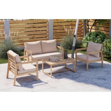 AMBIA GARDEN 4 dalių medinių lauko baldų komplektas