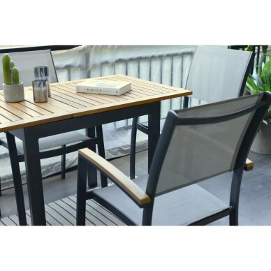 AMBIA GARDEN metalinis lauko stalas su eukalipto medienos stalviršiumi 4 AMBIA GARDEN metalinis lauko stalas su eukalipto medienos stalviršiumi 4