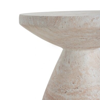 Elegantiškas travertino imitacijos šoninis staliukas 8