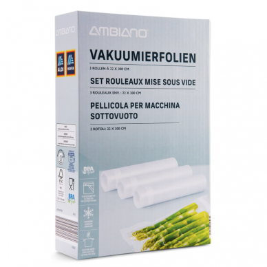 AMBIANO vakuumavimo plėvelės ritinėlių rinkinys, 3 vnt AMBIANO vakuumavimo plėvelės ritinėlių rinkinys, 3 vnt