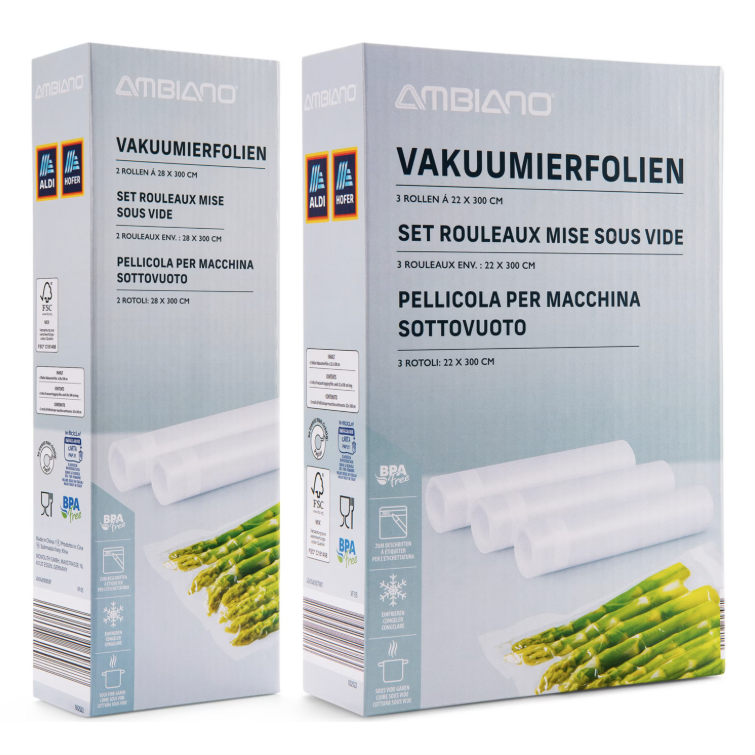 AMBIANO vakuumavimo plėvelės ritinėlių rinkinys, 3 vnt 2 AMBIANO vakuumavimo plėvelės ritinėlių rinkinys, 3 vnt 2