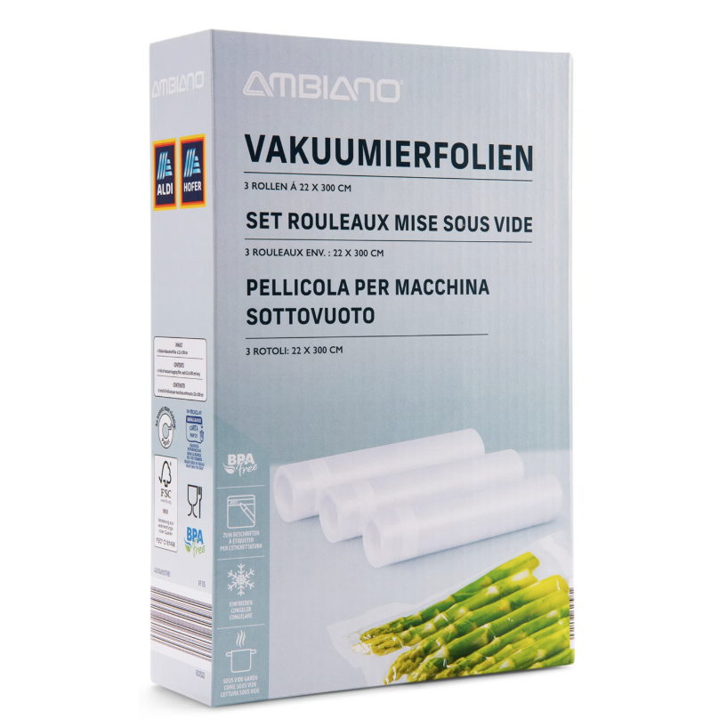 AMBIANO vakuumavimo plėvelės ritinėlių rinkinys, 3 vnt