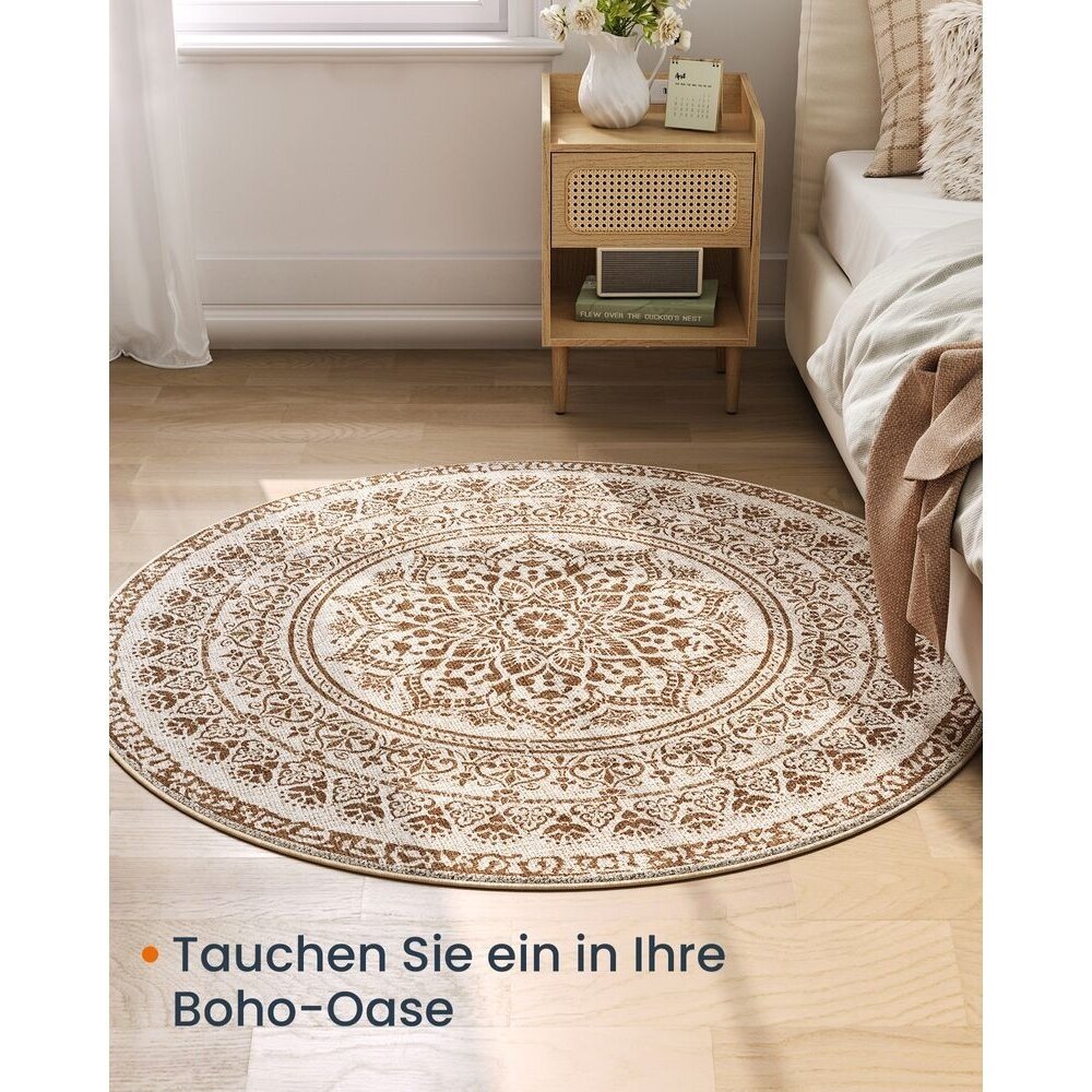 Apvalus Boho stiliaus kilimas, Ø 120 cm 1
