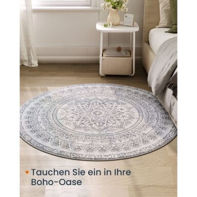Apvalus Boho stiliaus kilimas, Ø 120 cm