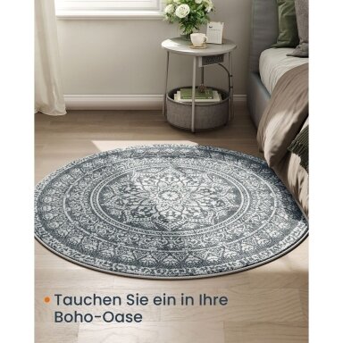 Apvalus Boho stiliaus kilimas, Ø 120 cm