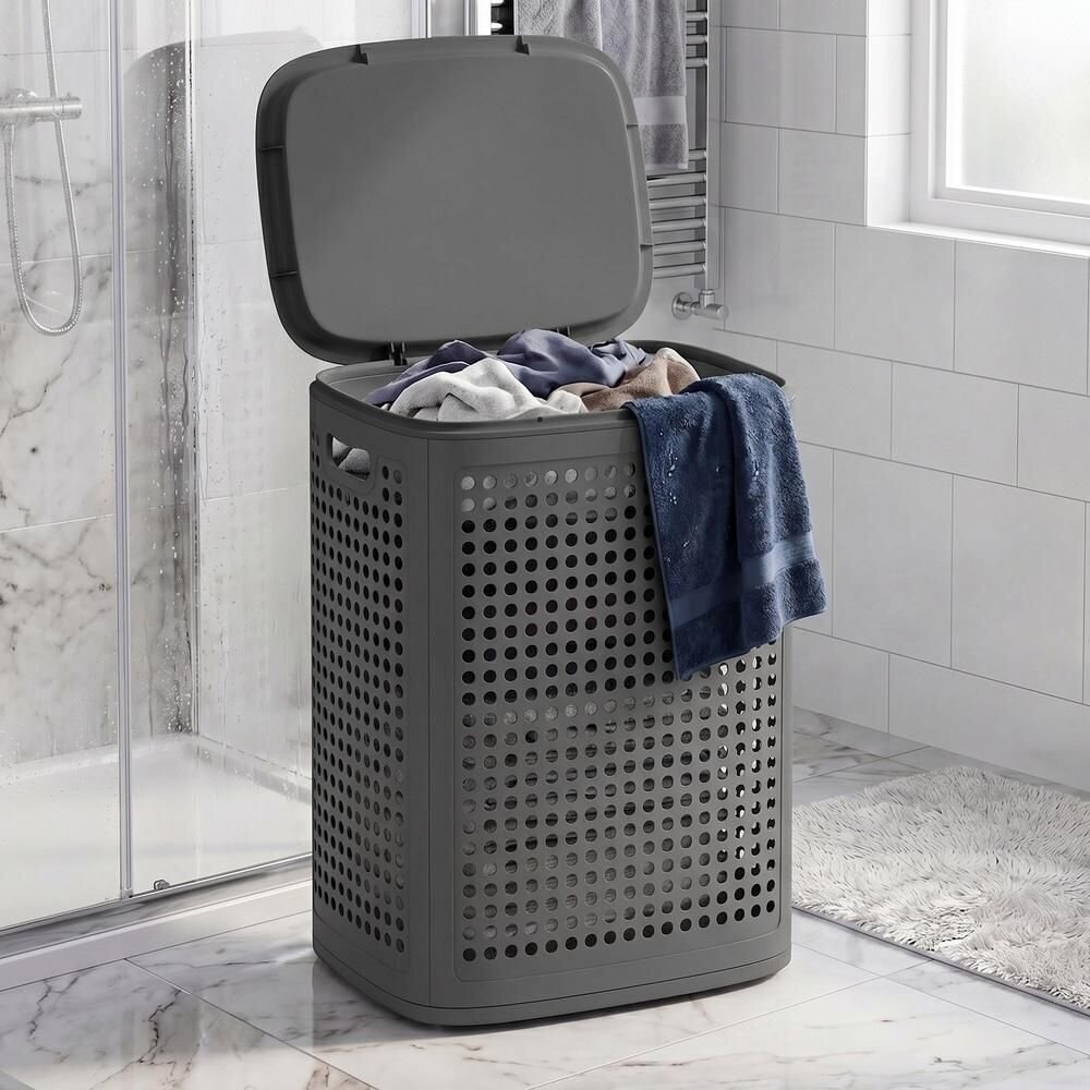 Plastikinis skalbinių krepšys, 75 l 2