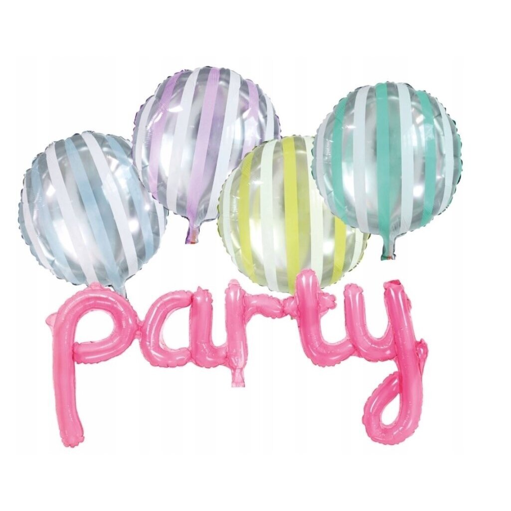 Folinių balionų rinkinys su užrašu "PARTY" 1 Folinių balionų rinkinys su užrašu "PARTY" 1