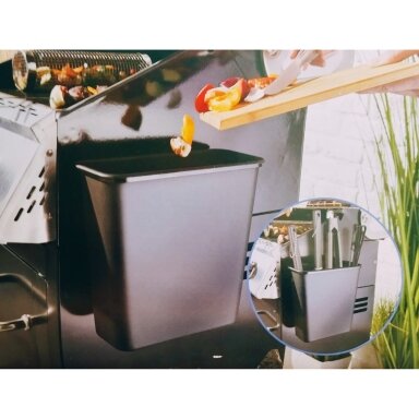 BBQ juodas magnetinis indas griliui, 25,5 x 25 x 11,5 cm
