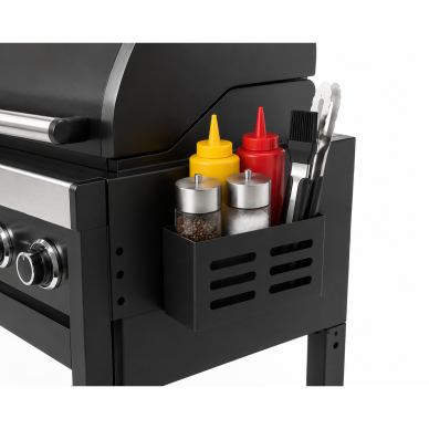 BBQ juodas magnetinis nerūdijančio plieno grilio aksesuarų laikiklis 2
