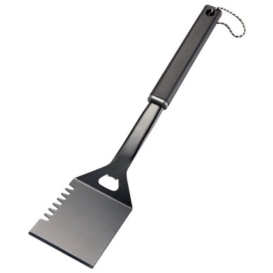 BBQ juoda nerūdijančio plieno mentelė griliui, 45,7 cm BBQ juoda nerūdijančio plieno mentelė griliui, 45,7 cm