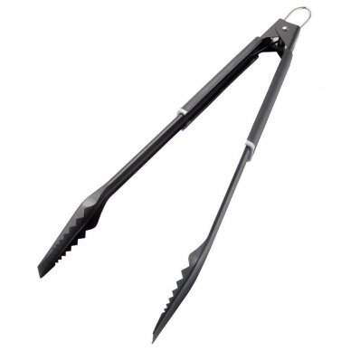 BBQ juodos nerūdijančio plieno žnyplės griliui, 43 cm BBQ juodos nerūdijančio plieno žnyplės griliui, 43 cm