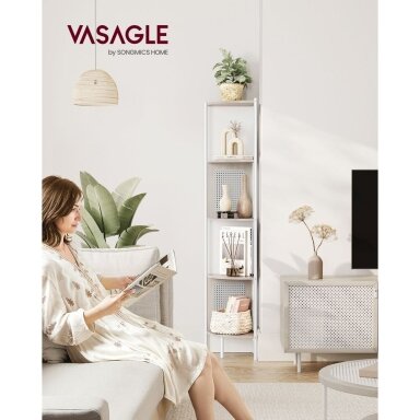 Boho stiliaus 5 pakopų kampinė pastatoma lentyna