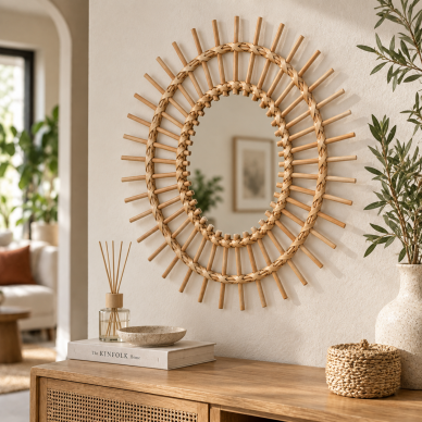 Boho stiliaus veidrodis, 56 x 43 cm 2