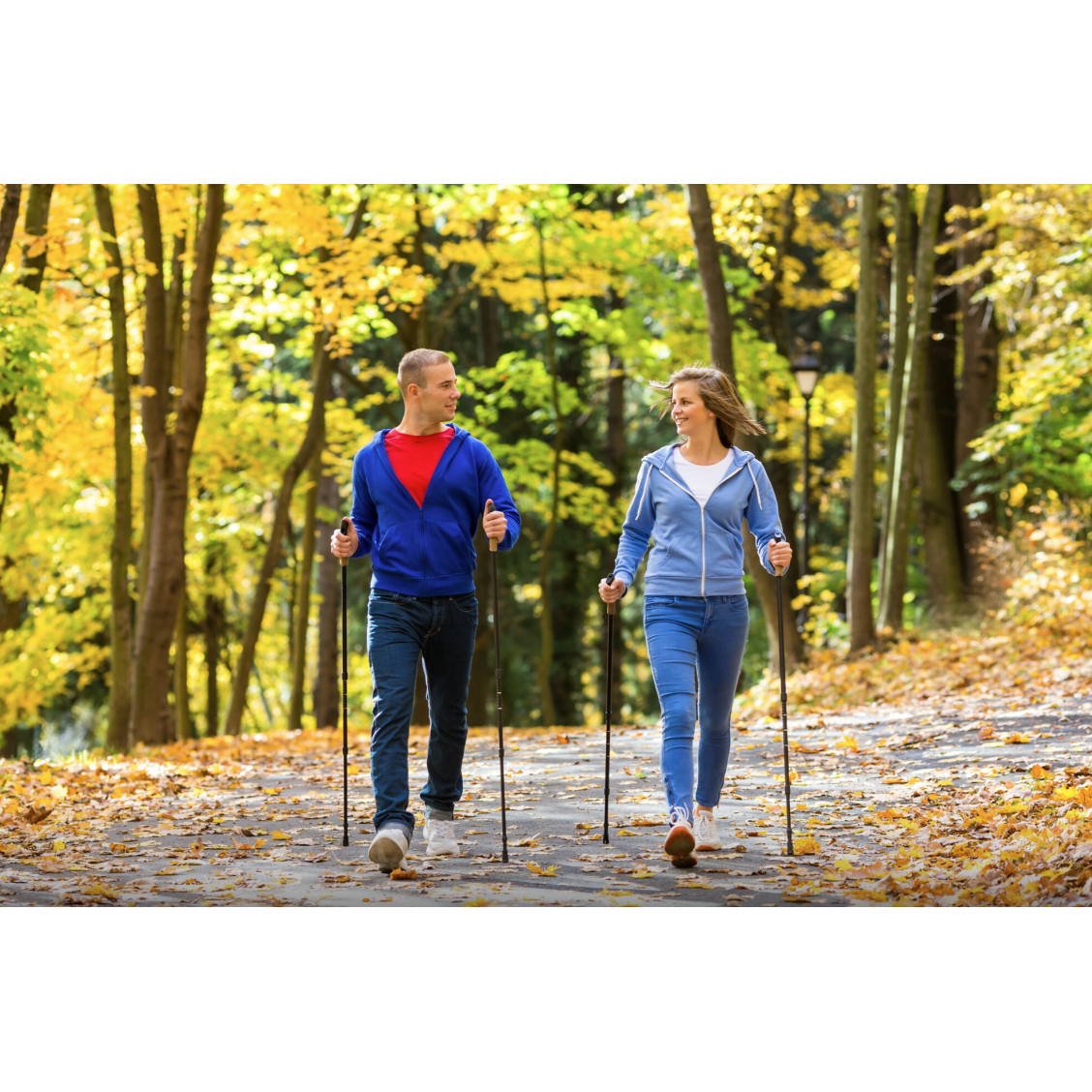 ADVENTURIDGE sulankstomos šiaurietiškos žygio lazdos, 110 - 125 cm 2