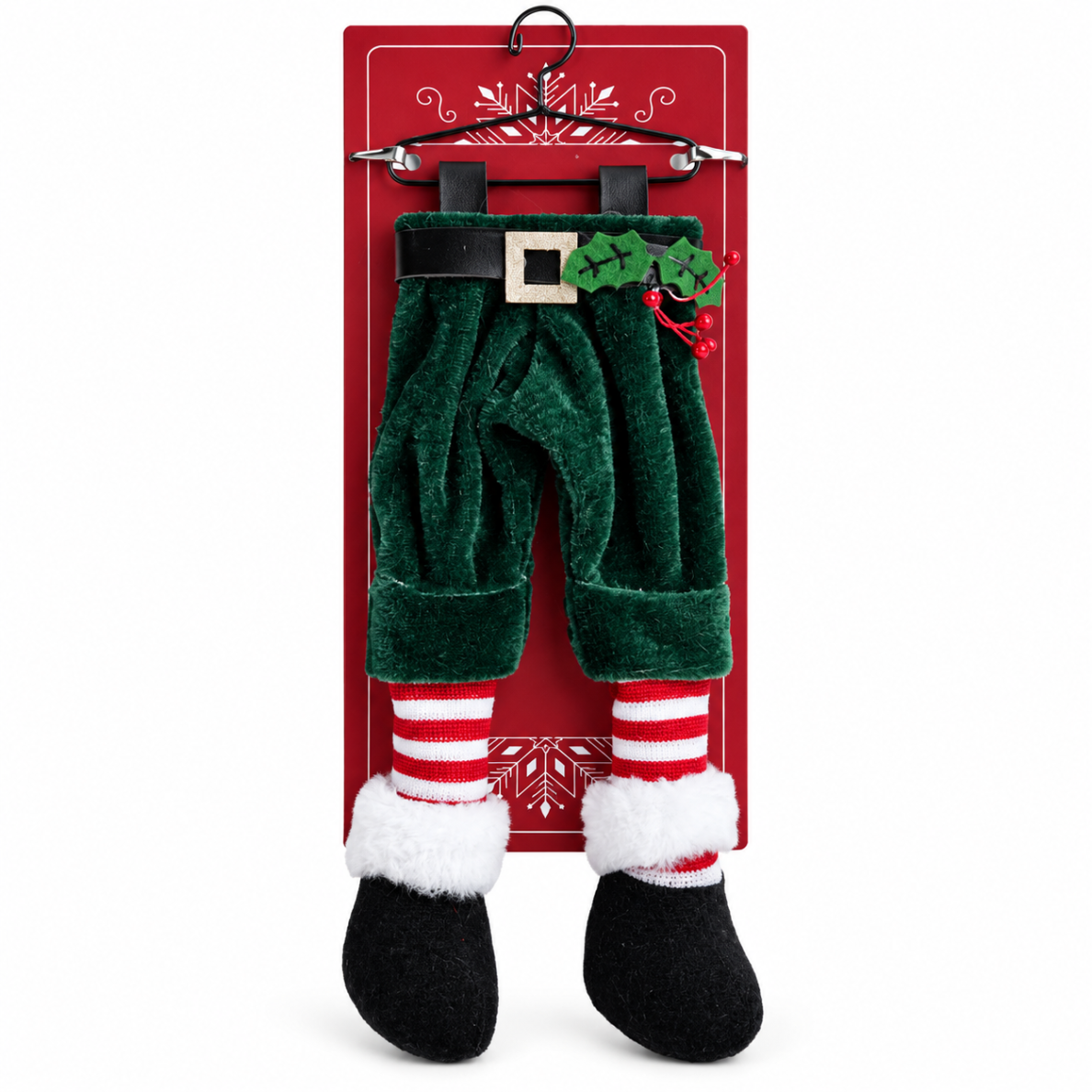 Kalėdinė pakabinama dekoracija „Žalios Elfo kelnės“, 18 cm Kalėdinė pakabinama dekoracija „Žalios Elfo kelnės“, 18 cm
