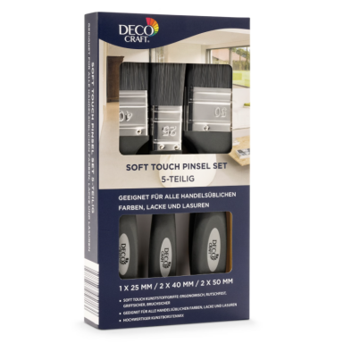 DECO CRAFT dažymo teptukų rinkinys, 5 vnt