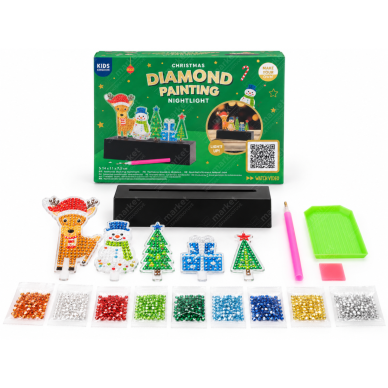 Deimantinės mozaikos LED naktinė lemputė „Briedžiukas“ 2 Deimantinės mozaikos LED naktinė lemputė „Briedžiukas“ 2