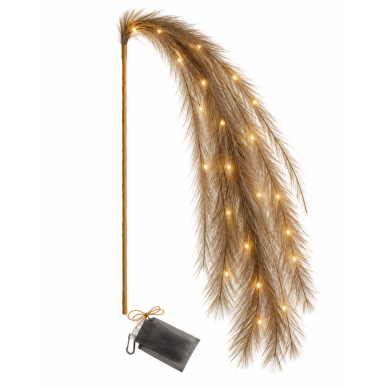 Dekoratyvinė LED šaka su plunksnomis, 20 LED, 130 cm
