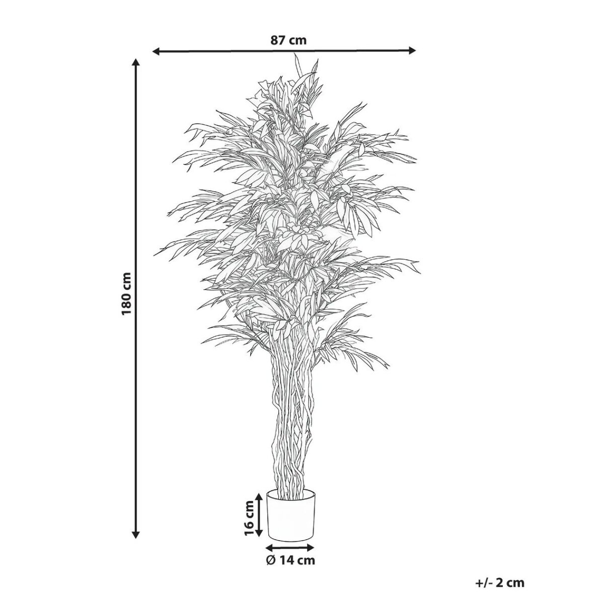 Dirbtinis augalas vazone su tikros medienos kamienu WILLOW TREE, 180 cm 5