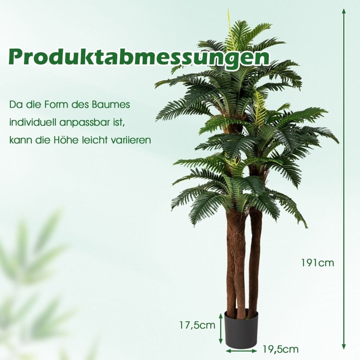 Dirbtinių augalų Palmių vazone rinkinys, 191 cm, 2 vnt 6 Dirbtinių augalų Palmių vazone rinkinys, 191 cm, 2 vnt 6