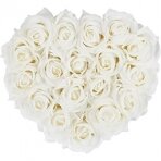 Dirbtinių baltų rožių dėžutė, 18 vnt