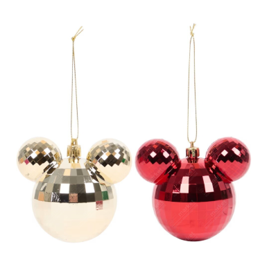 DISNEY Mickey Mouse kalėdiniai eglutės žaisliukai, 4 vnt., Ø 6 cm DISNEY Mickey Mouse kalėdiniai eglutės žaisliukai, 4 vnt., Ø 6 cm