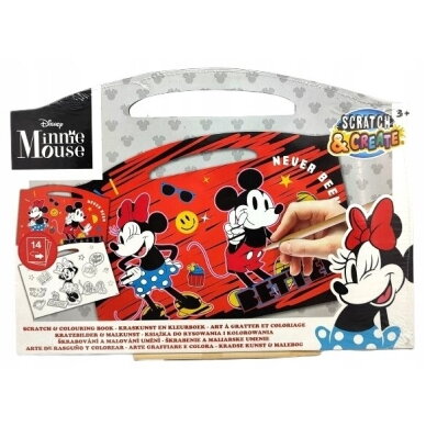 Disney Minnie Mouse spalvinimo ir išraižymo („scratch“) knygelė 1 Disney Minnie Mouse spalvinimo ir išraižymo („scratch“) knygelė 1