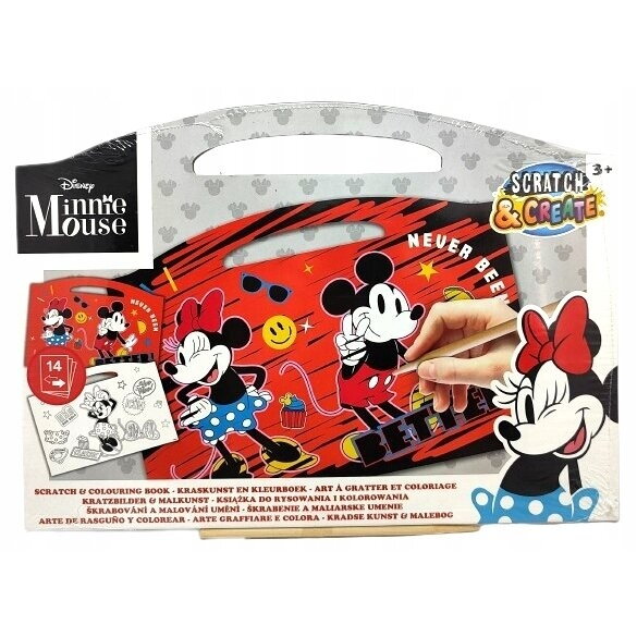 Disney Minnie Mouse spalvinimo ir išraižymo („scratch“) knygelė 1 Disney Minnie Mouse spalvinimo ir išraižymo („scratch“) knygelė 1
