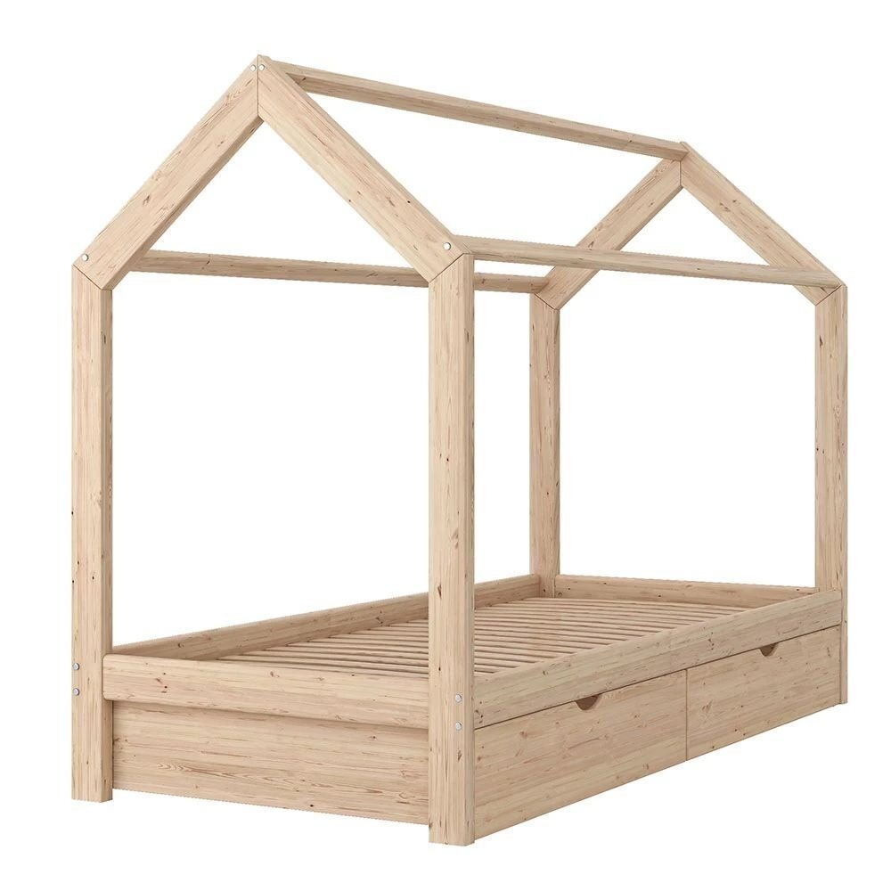 Vaikiška lova namelis su stalčiais WIKI, 90 x 200 cm