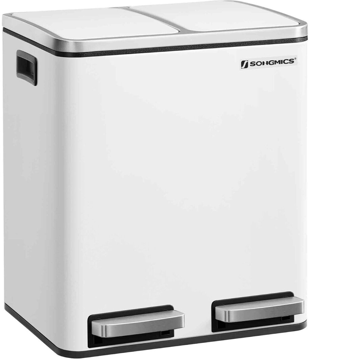 Dviejų skyrių šiukšliadėžė su švelnaus užsidarymo mechanizmu, 30 l
