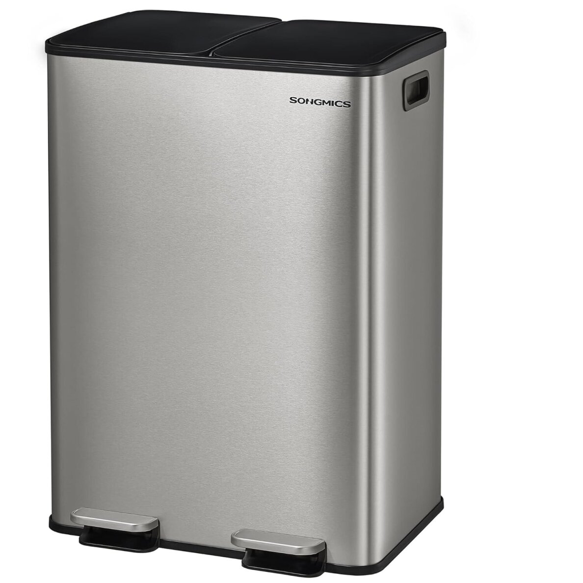 Dviejų skyrių šiukšliadėžė su švelnaus užsidarymo mechanizmu, 60 l