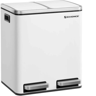 Dviejų skyrių šiukšliadėžė su švelnaus užsidarymo mechanizmu, 30 l