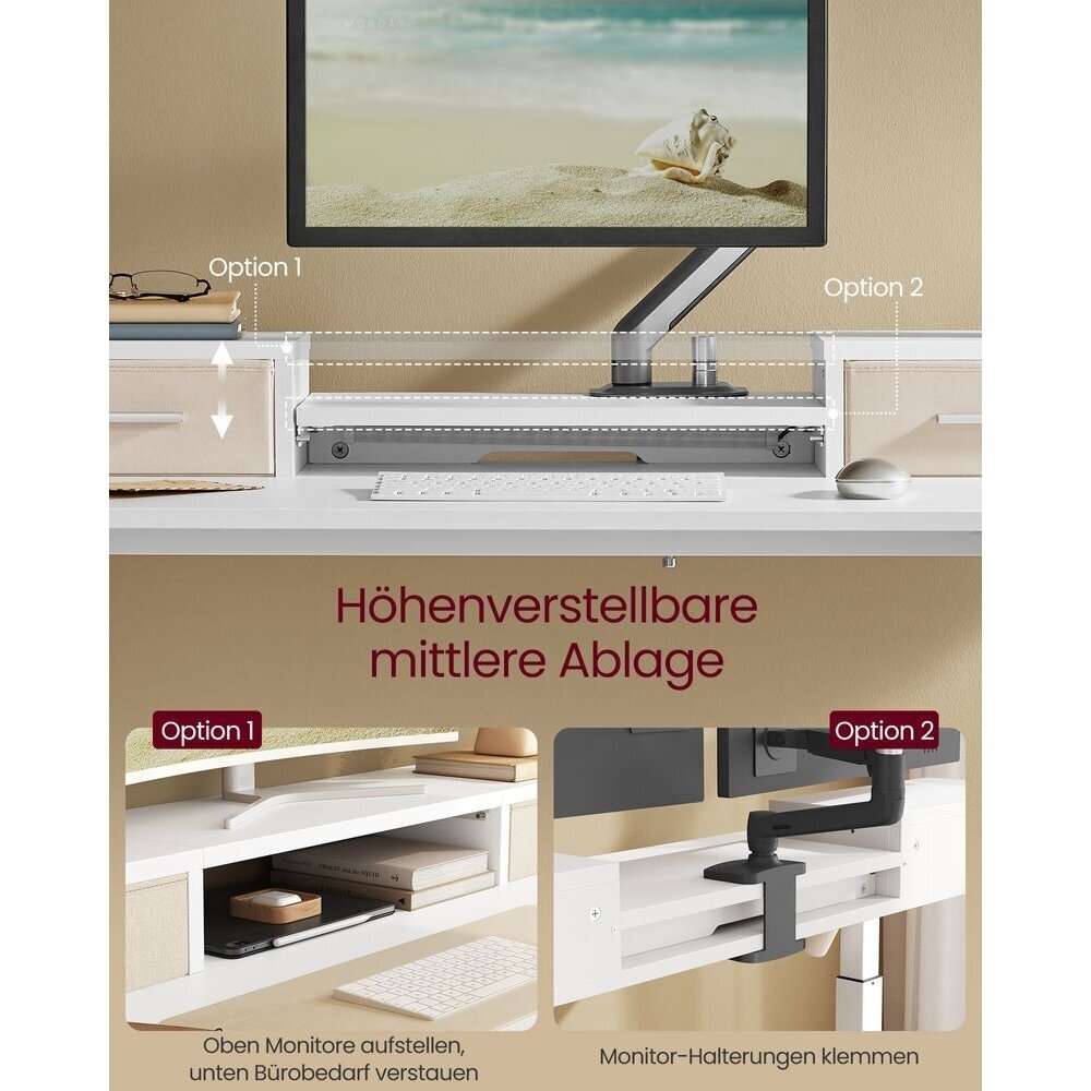 Elektrinis reguliuojamo aukščio stalas LED apšvietimu ir elektros lizdu, 120 x 60 cm 3
