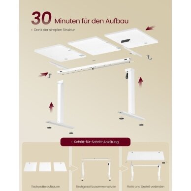 Elektrinis reguliuojamo aukščio stalas, 140 x 60 cm (Ekspozicinė prekė) 6 Elektrinis reguliuojamo aukščio stalas, 140 x 60 cm (Ekspozicinė prekė) 6