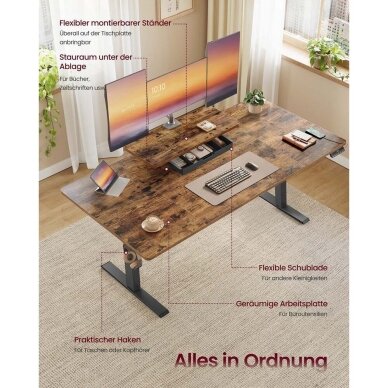 Elektrinis reguliuojamo aukščio stalas, 140 x 70 cm 3