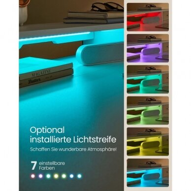 Elektrinis reguliuojamo aukščio stalas LED apšvietimu ir elektros lizdu, 120 x 60 cm 6