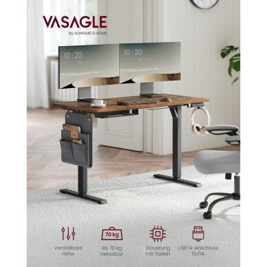 Elektrinis reguliuojamo aukščio stalas, 120 x 60 cm 1 Elektrinis reguliuojamo aukščio stalas, 120 x 60 cm 1