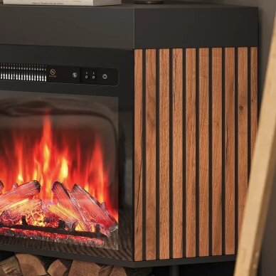 Elektrinis židinys su šildymo funkcija ir apdaila LYNEA, 1800W 2