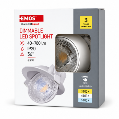 EMOS ZV1162 įleidžiamas LED šviestuvas, 6,5 W, 780 lm EMOS ZV1162 įleidžiamas LED šviestuvas, 6,5 W, 780 lm