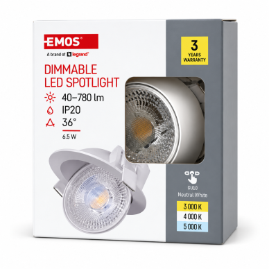 EMOS ZV1162 įleidžiamas LED šviestuvas, 6,5 W, 780 lm EMOS ZV1162 įleidžiamas LED šviestuvas, 6,5 W, 780 lm